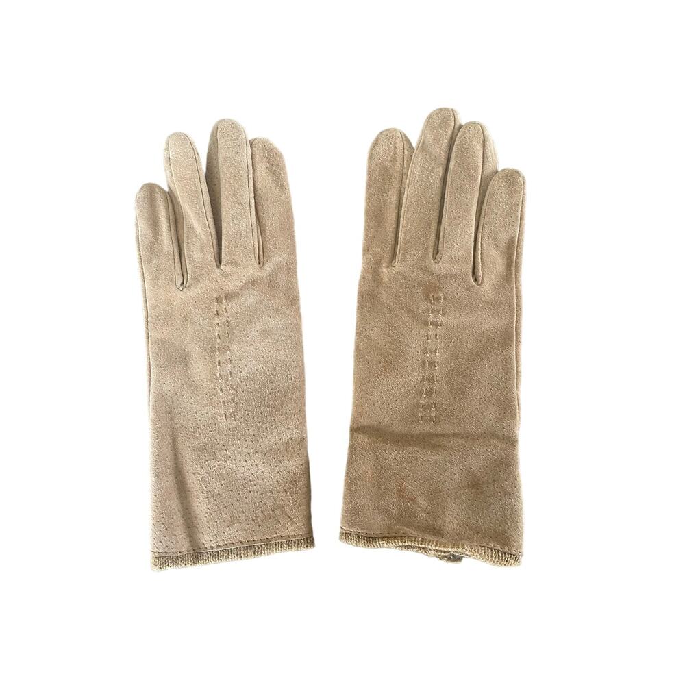 Women's FOWNES Brown Leather Gloves 100% Acrylic Lining Medium